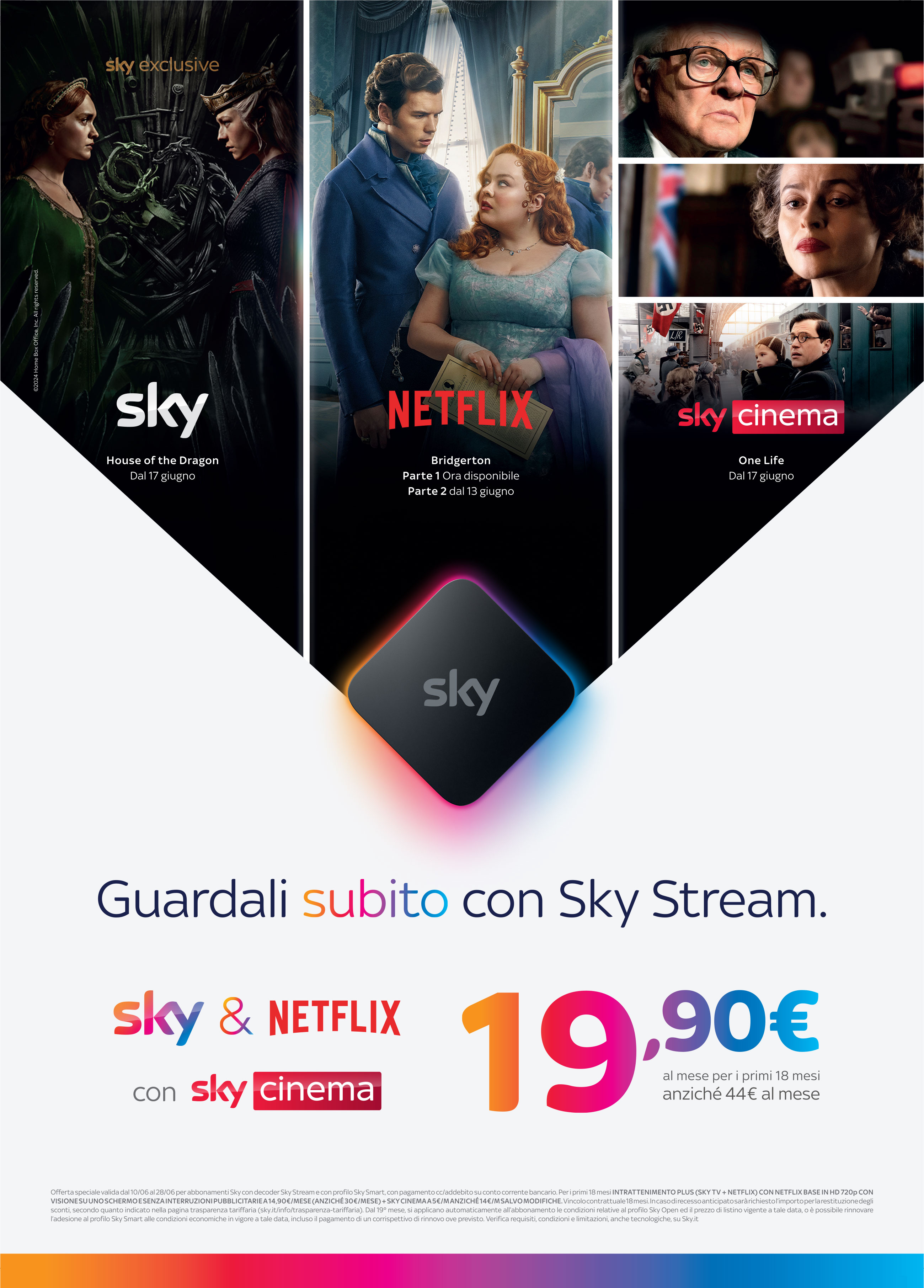 sky stream con netflix cinema 1990